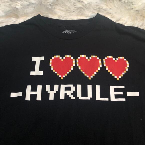 The Legend of Zelda I Love Hyrule Black Short Sleeve Graphic Shirt - Picture 3 of 9